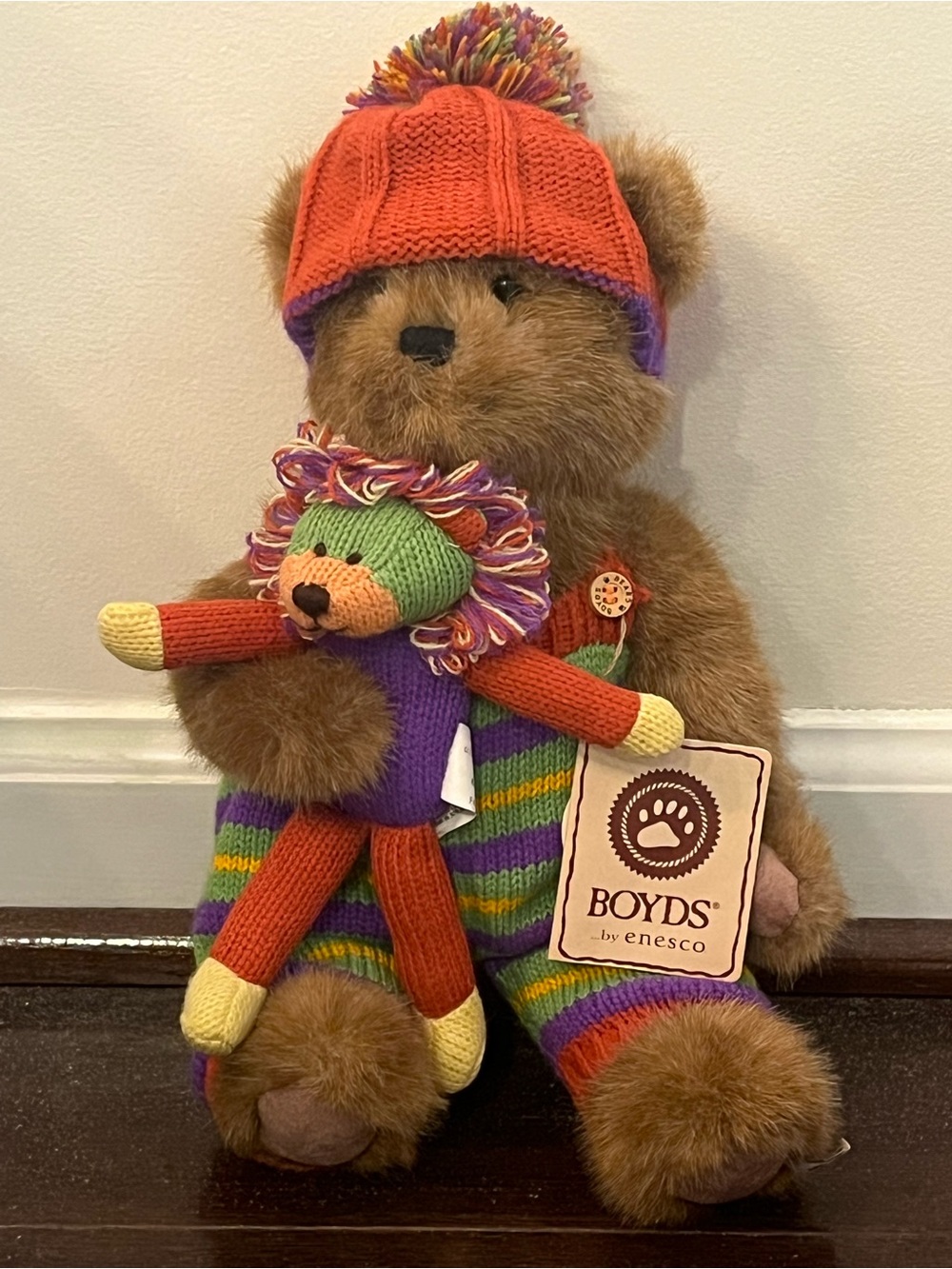 Retired Boyds Bears Rusty Knitbeary With Roary - Collectable